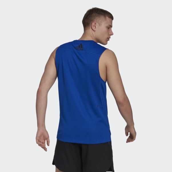 Adidas Workout Front Rack Impact Débardeur Bleu Royal