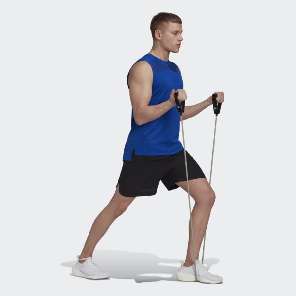 Adidas Workout Front Rack Impact Débardeur Bleu Royal