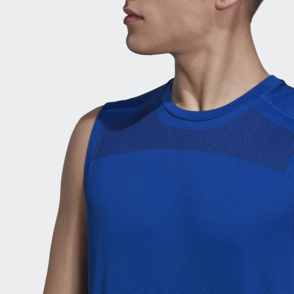 Adidas Workout Front Rack Impact Débardeur Bleu Royal