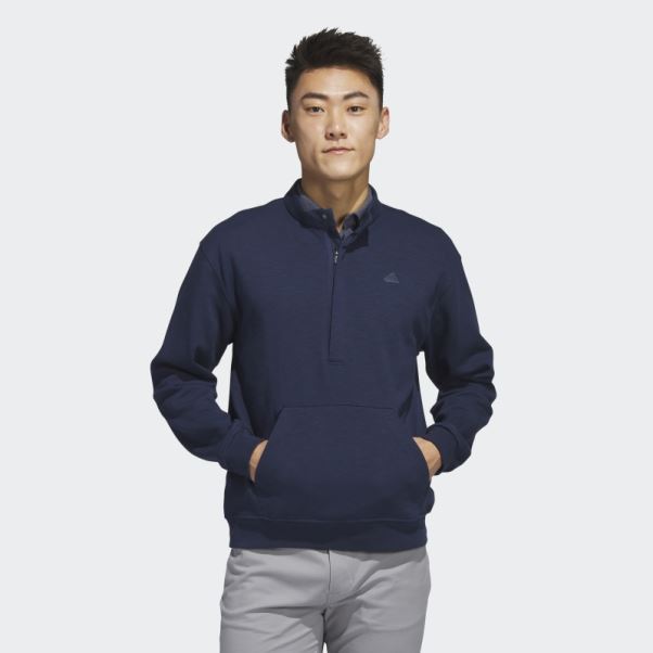 Pull Adidas Bleu Marine Zippé 1/4