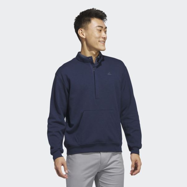 Pull Adidas Bleu Marine Zippé 1/4