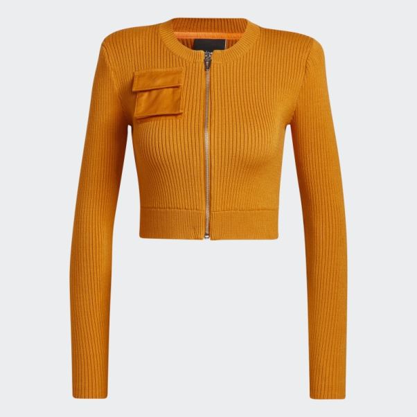 Haut à Manches Longues Côtelé Adidas Focus Orange