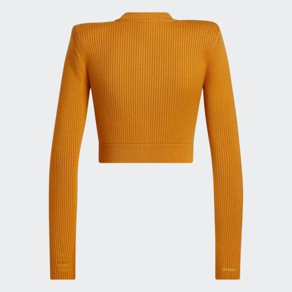 Haut à Manches Longues Côtelé Adidas Focus Orange