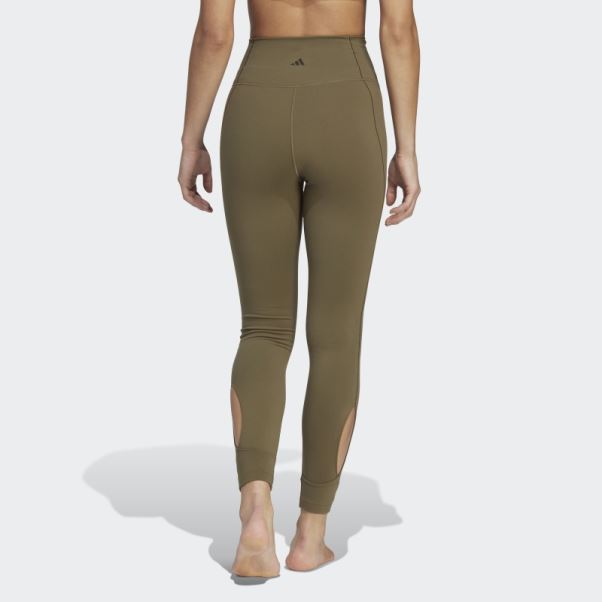 Adidas Leggings Olive Yoga Studio Enveloppé 7/8