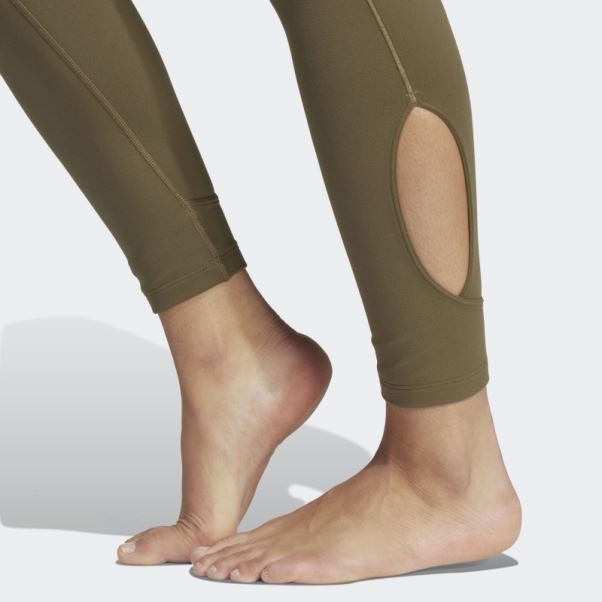 Leggings 7/8 Enveloppés De Studio De Yoga Olive Adidas