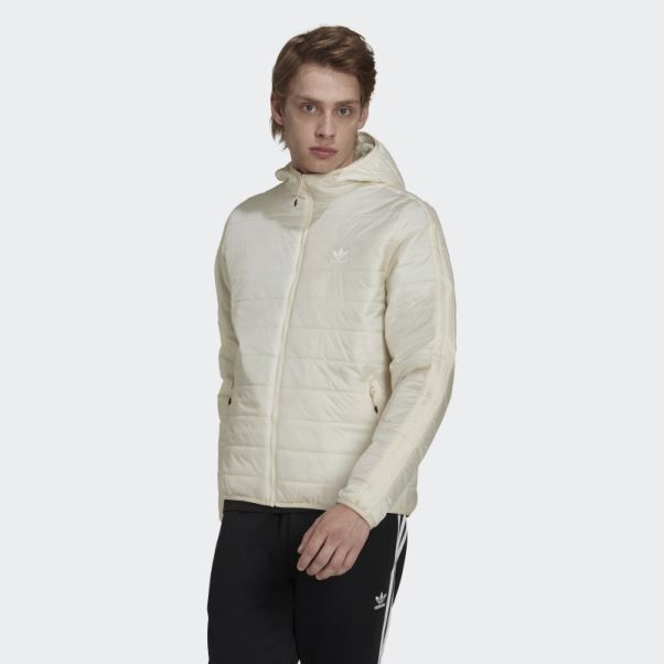 Doudoune Adidas Blanche à Capuche Matelassée