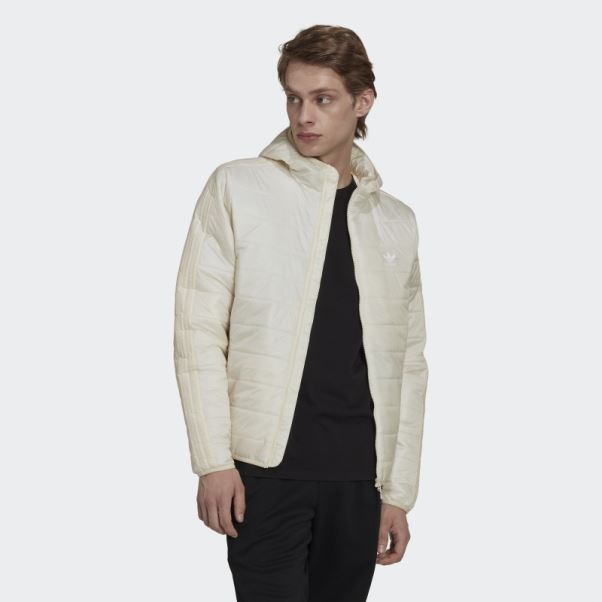 Doudoune Adidas Blanche à Capuche Matelassée