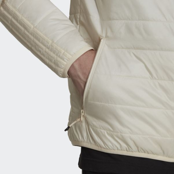 Doudoune Adidas Blanche à Capuche Matelassée