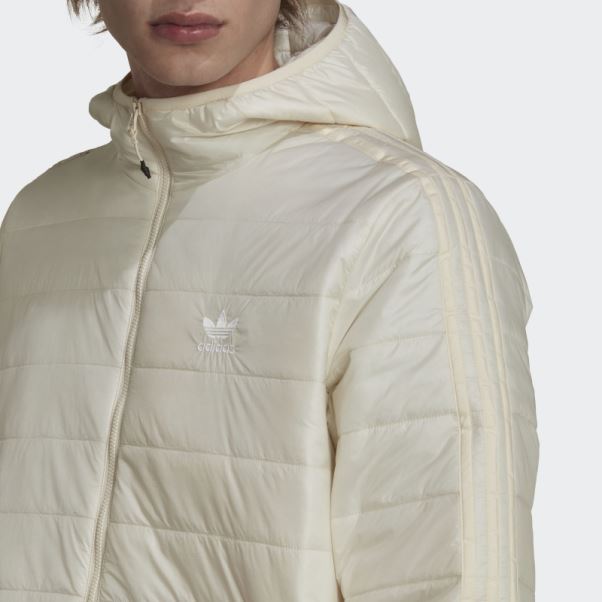 Doudoune Adidas Blanche à Capuche Matelassée
