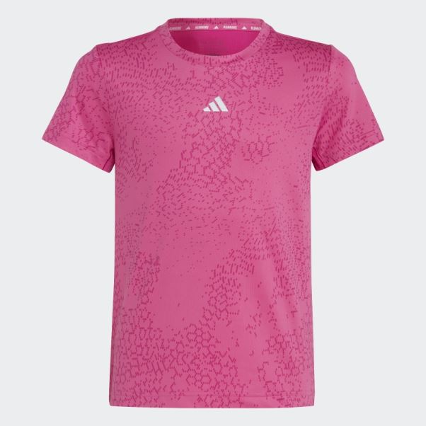 T-shirt Fushia Aeroready 3 Bandes Imprimé Sur L'ensemble Adidas