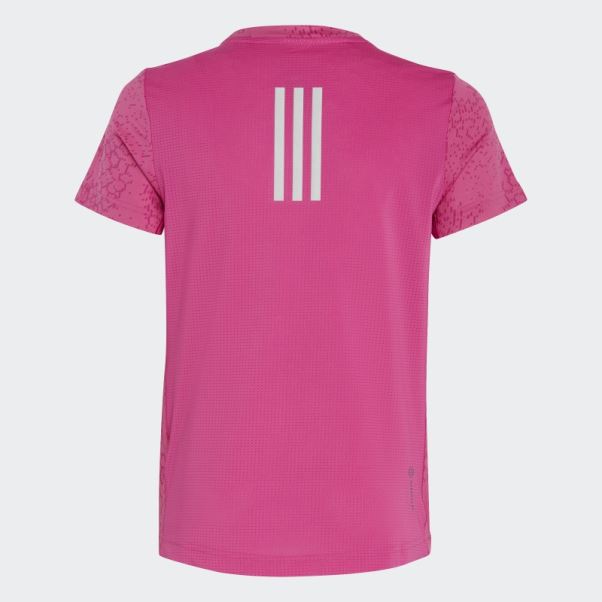 T-shirt Fushia Aeroready 3 Bandes Imprimé Sur L'ensemble Adidas