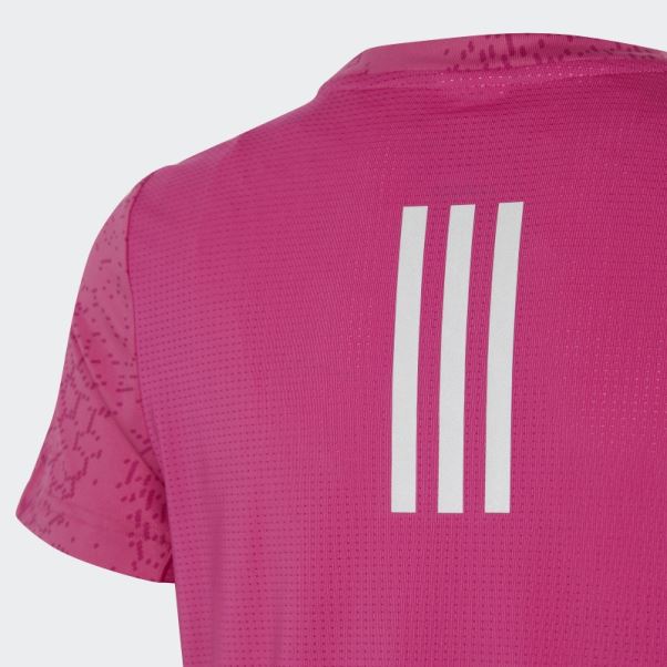 T-shirt Fushia Aeroready 3 Bandes Imprimé Sur L'ensemble Adidas