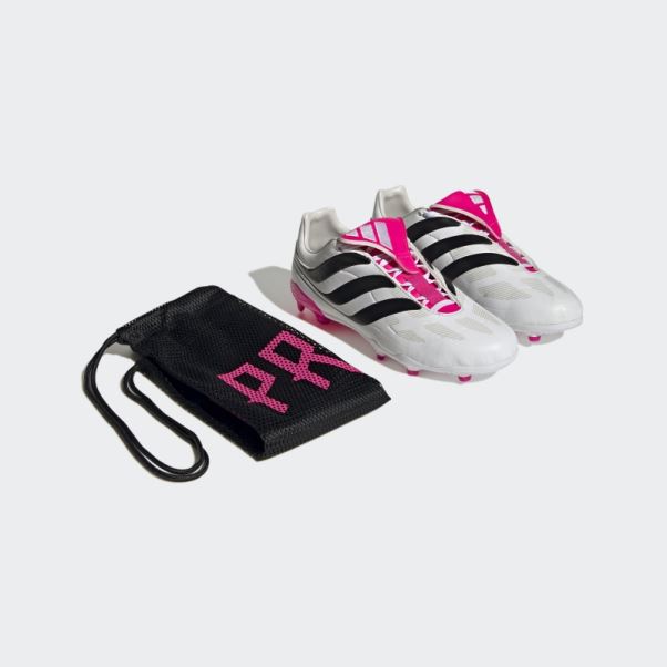 Predator Precision.3 Chaussures De Sol Ferme Adidas Blanc