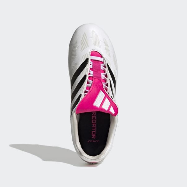 Predator Precision.3 Chaussures De Sol Ferme Adidas Blanc