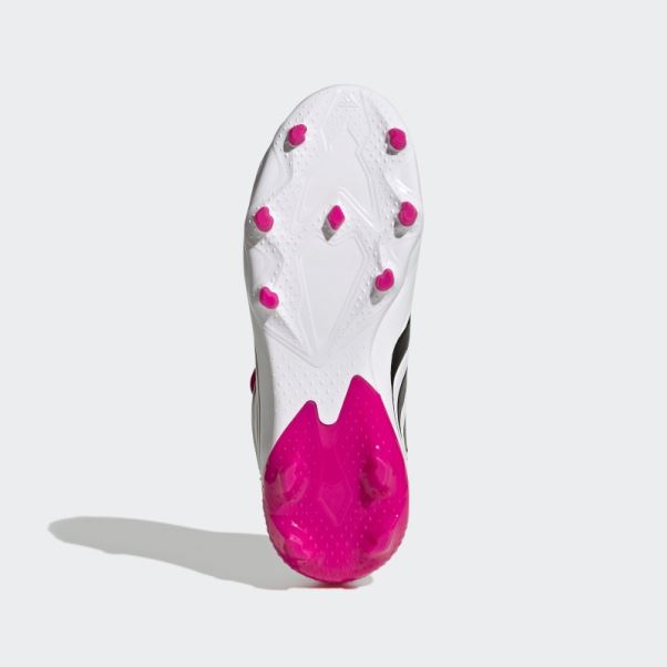 Predator Precision.3 Chaussures De Sol Ferme Adidas Blanc