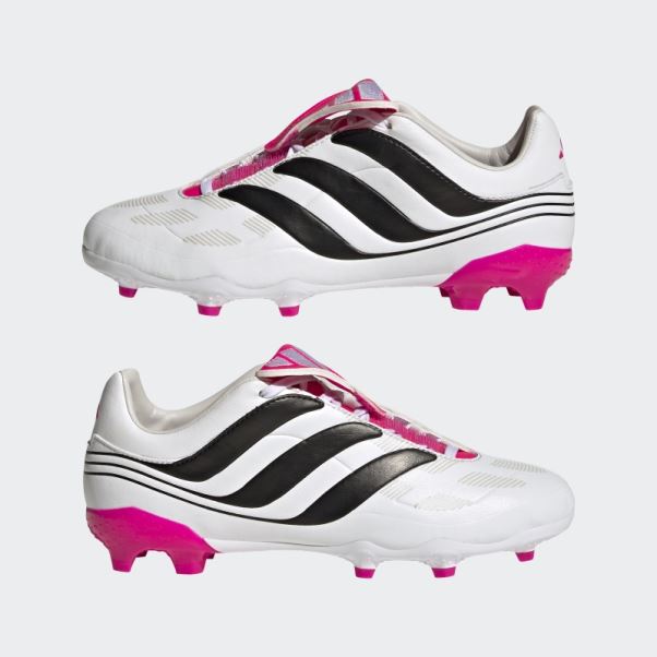 Predator Precision.3 Chaussures De Sol Ferme Adidas Blanc