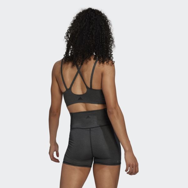 Soutien-gorge De Yoga Luxe Studio Light-support Fire Noir Adidas