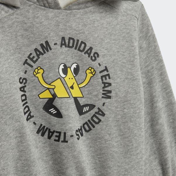 Gris Moyen équipe Adidas Surdimensionné Jogging Polaire Ensemble (genre Neutre) Mode