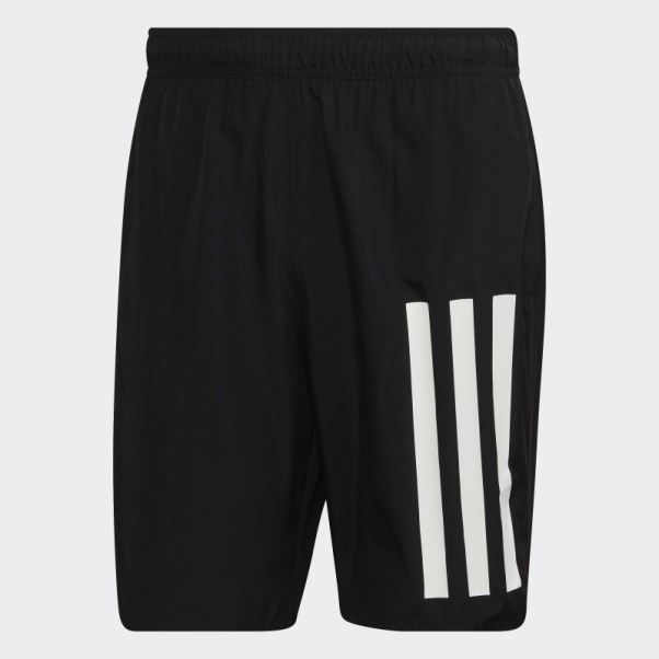 Short De Bain 3 Bandes Longueur Classique Noir Adidas