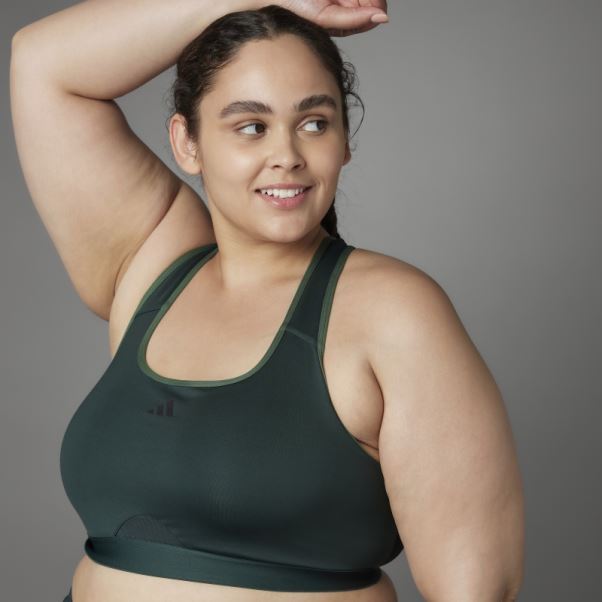 Soutien-gorge De Yoga à Maintien Moyen Authentique Balance Vert (taille Plus) Adidas