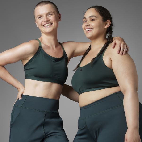 Soutien-gorge De Yoga à Maintien Moyen Authentique Balance Vert (taille Plus) Adidas