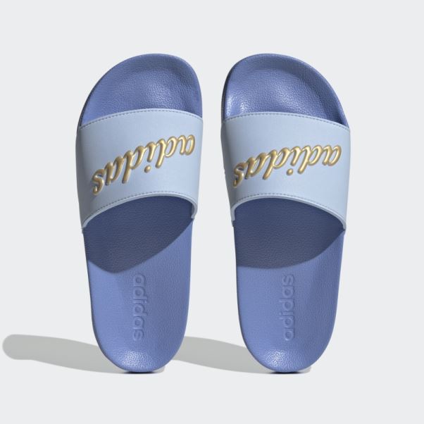 Adilette Toboggans De Douche Adidas Bleu Aube