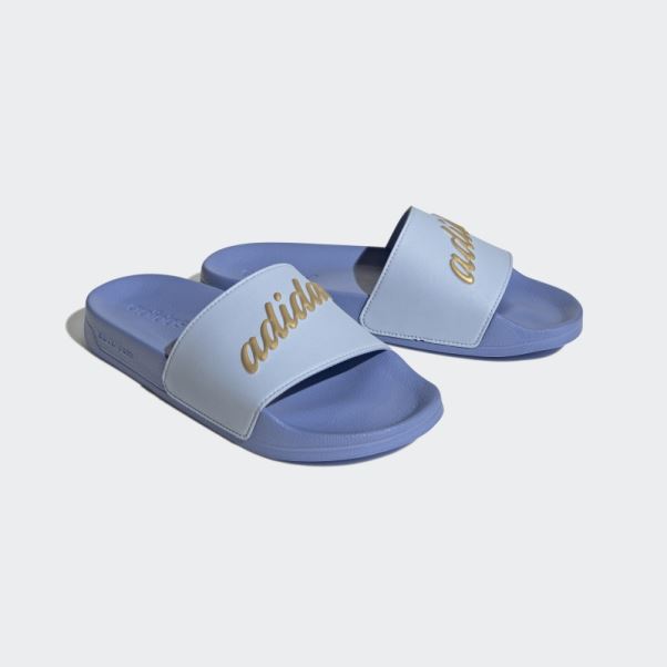 Adilette Toboggans De Douche Adidas Bleu Aube