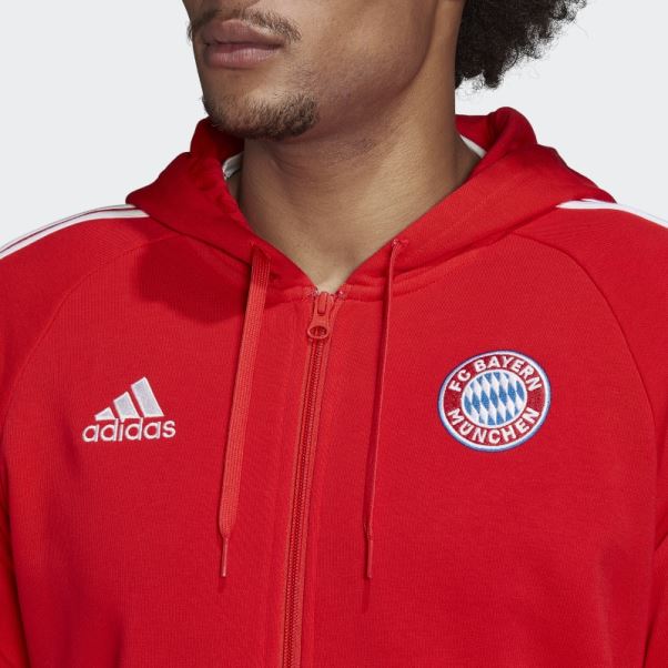 Adidas Fc Bayern Adn Sweat à Capuche Zippé Rouge