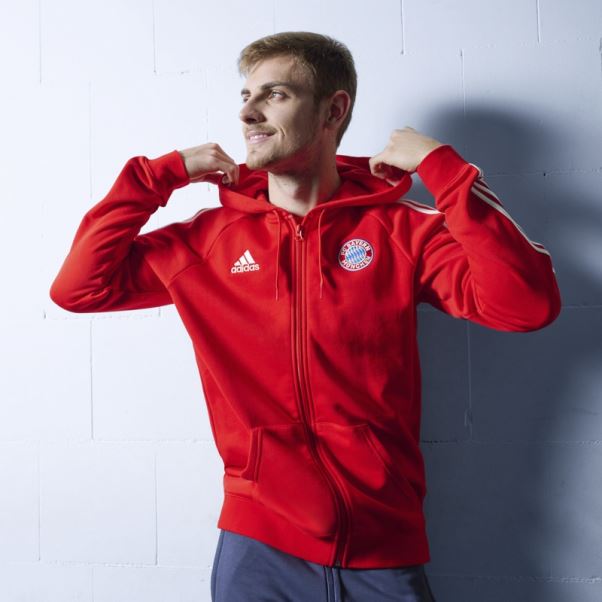 Adidas Fc Bayern Adn Sweat à Capuche Zippé Rouge