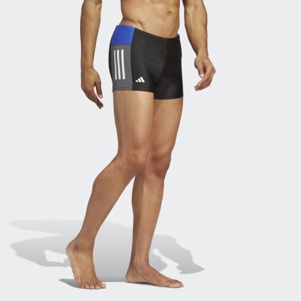 Boxer De Bain Colorblock 3 Bandes Noir Adidas