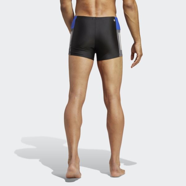 Boxer De Bain Colorblock 3 Bandes Noir Adidas