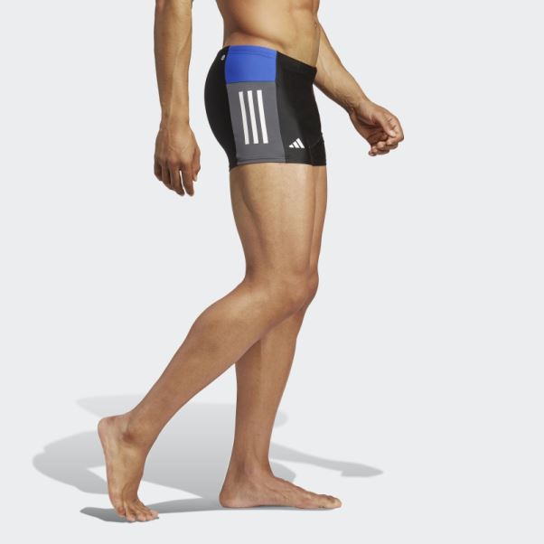 Boxer De Bain Colorblock 3 Bandes Noir Adidas