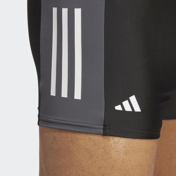 Boxer De Bain Colorblock 3 Bandes Noir Adidas