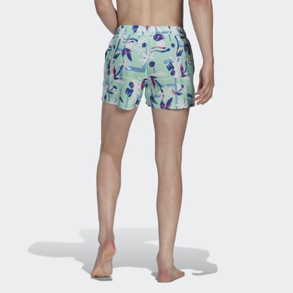 Short De Bain Très Court Clx Floral Saisonnier Adidas Menthe