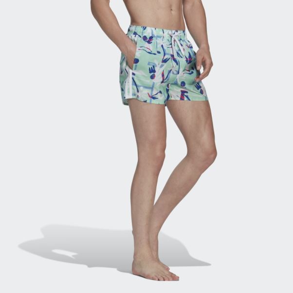 Short De Bain Très Court Clx Floral Saisonnier Adidas Menthe
