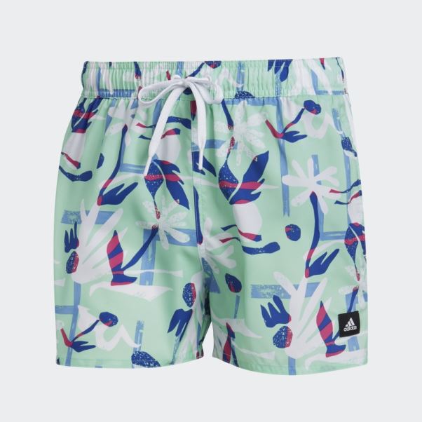 Short De Bain Très Court Clx Floral Saisonnier Adidas Menthe