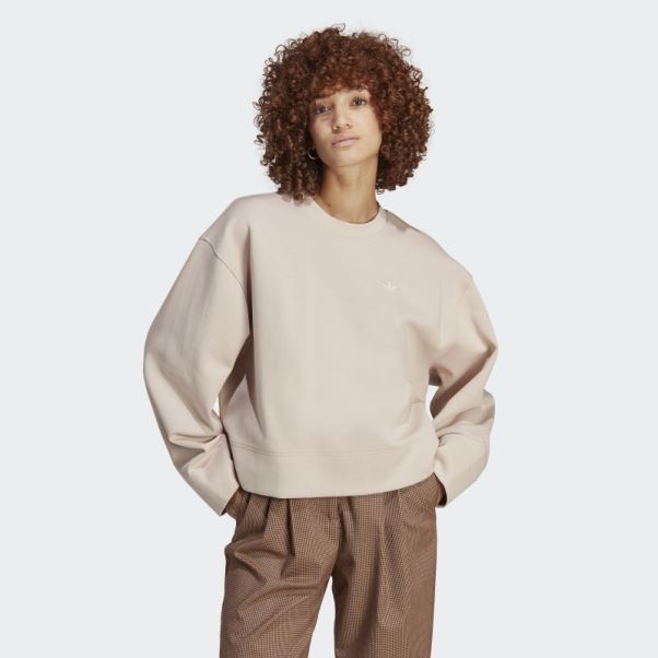 Sweat Ras Du Cou Premium Essentials Taupe Adidas