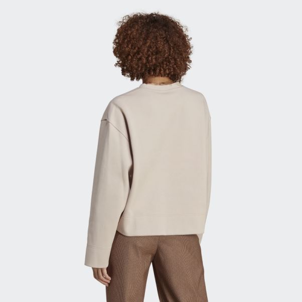 Sweat Ras Du Cou Premium Essentials Taupe Adidas