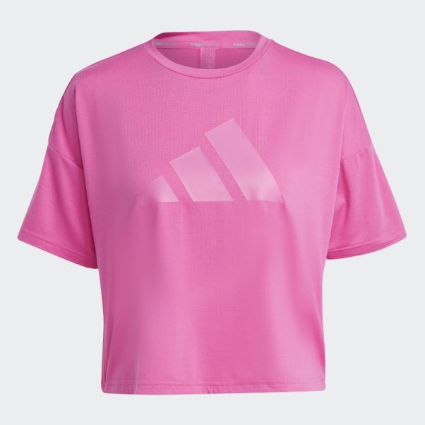 T-shirt Adidas Train Icones 3 Bar Logo Fuchsia