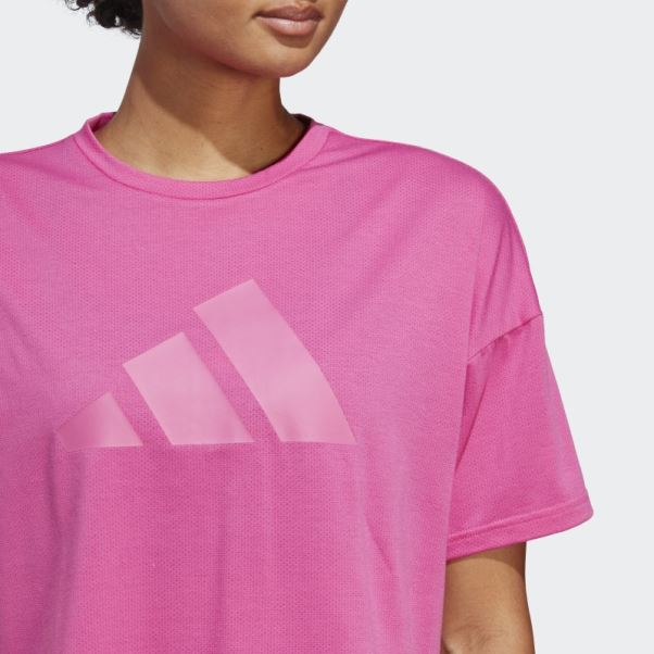 T-shirt Adidas Train Icones 3 Bar Logo Fuchsia