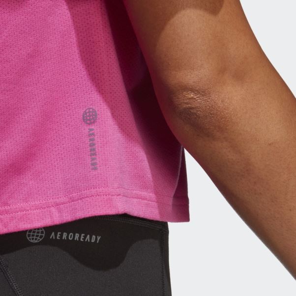 T-shirt Adidas Train Icones 3 Bar Logo Fuchsia