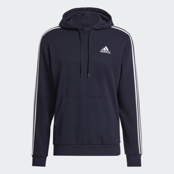 Sweat à Capuche Adidas Essentials French Terry 3-stripes Encre