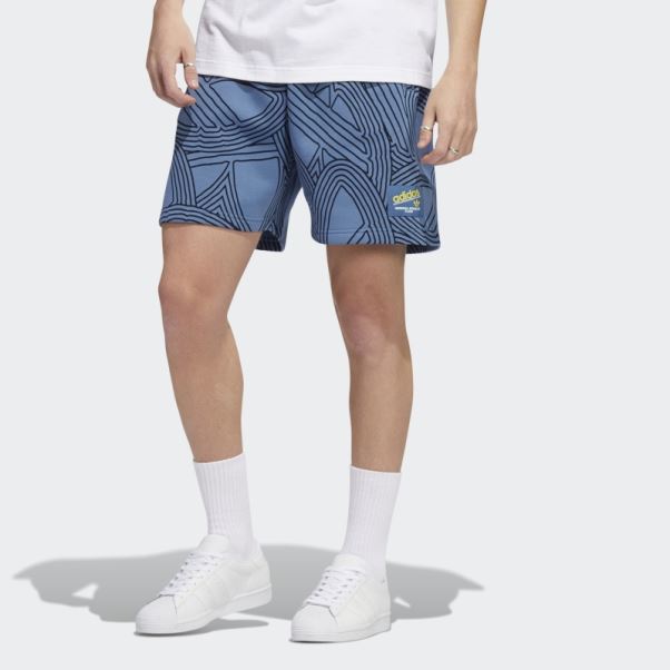 Original Short Imprimé Club Athlétique Adidas Bleu Altéré