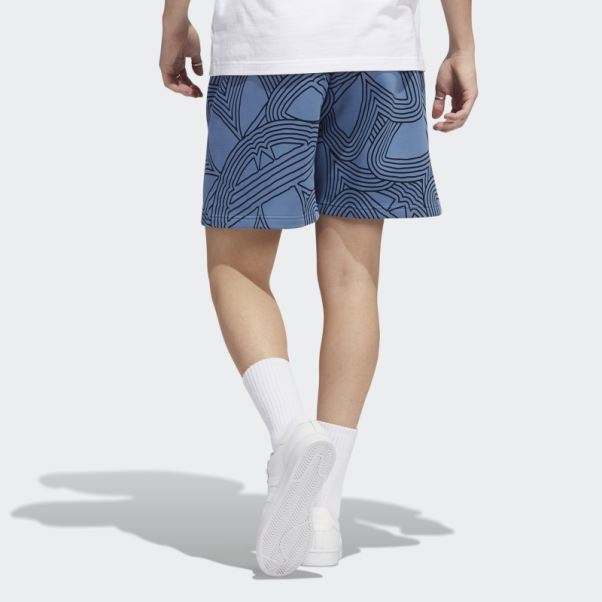 Original Short Imprimé Club Athlétique Adidas Bleu Altéré