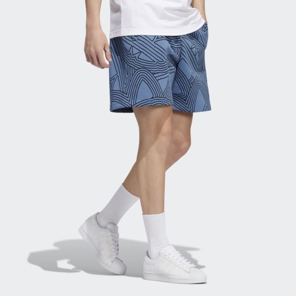Original Short Imprimé Club Athlétique Adidas Bleu Altéré