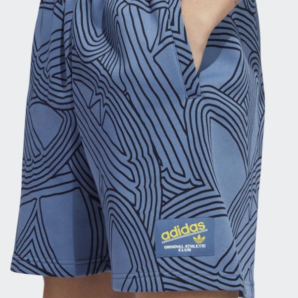 Original Short Imprimé Club Athlétique Adidas Bleu Altéré