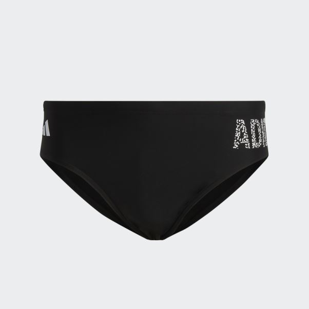 Maillot De Bain Noir Avec Inscription Adidas