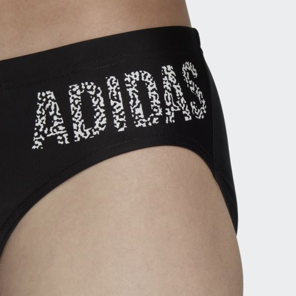 Maillot De Bain Noir Avec Inscription Adidas