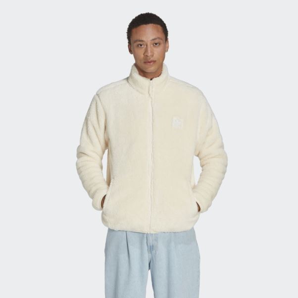 Veste De Survêtement Essentials+ Fluffy Fleece Adidas Blanc