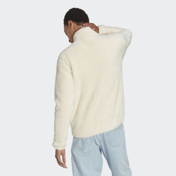 Veste De Survêtement Essentials+ Fluffy Fleece Adidas Blanc